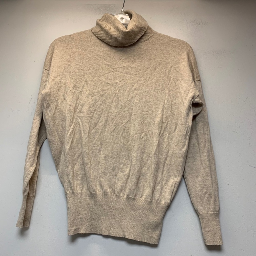 Madewell Turtleneck Sweater Womens XS Beige Excellent Wool Cotton Blend 14637